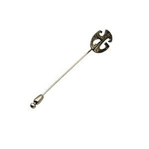Monogram JCG Sterling Silver Stick Pin Vintage Lapel Hat Pin with Letter Initial